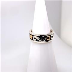 James Avery Swirl Dot Sterling Silver 14K YG Band Ring